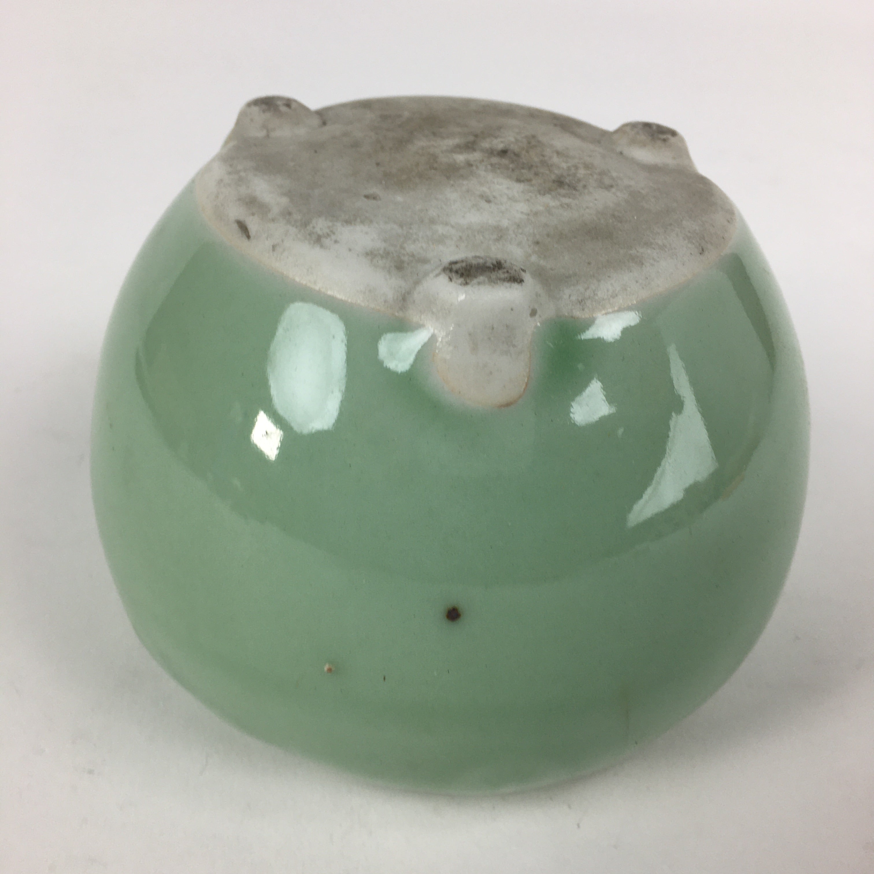 Japanese Buddhist Altar Fitting Incense Burner Vtg Koro Butsudan Light Green BU6