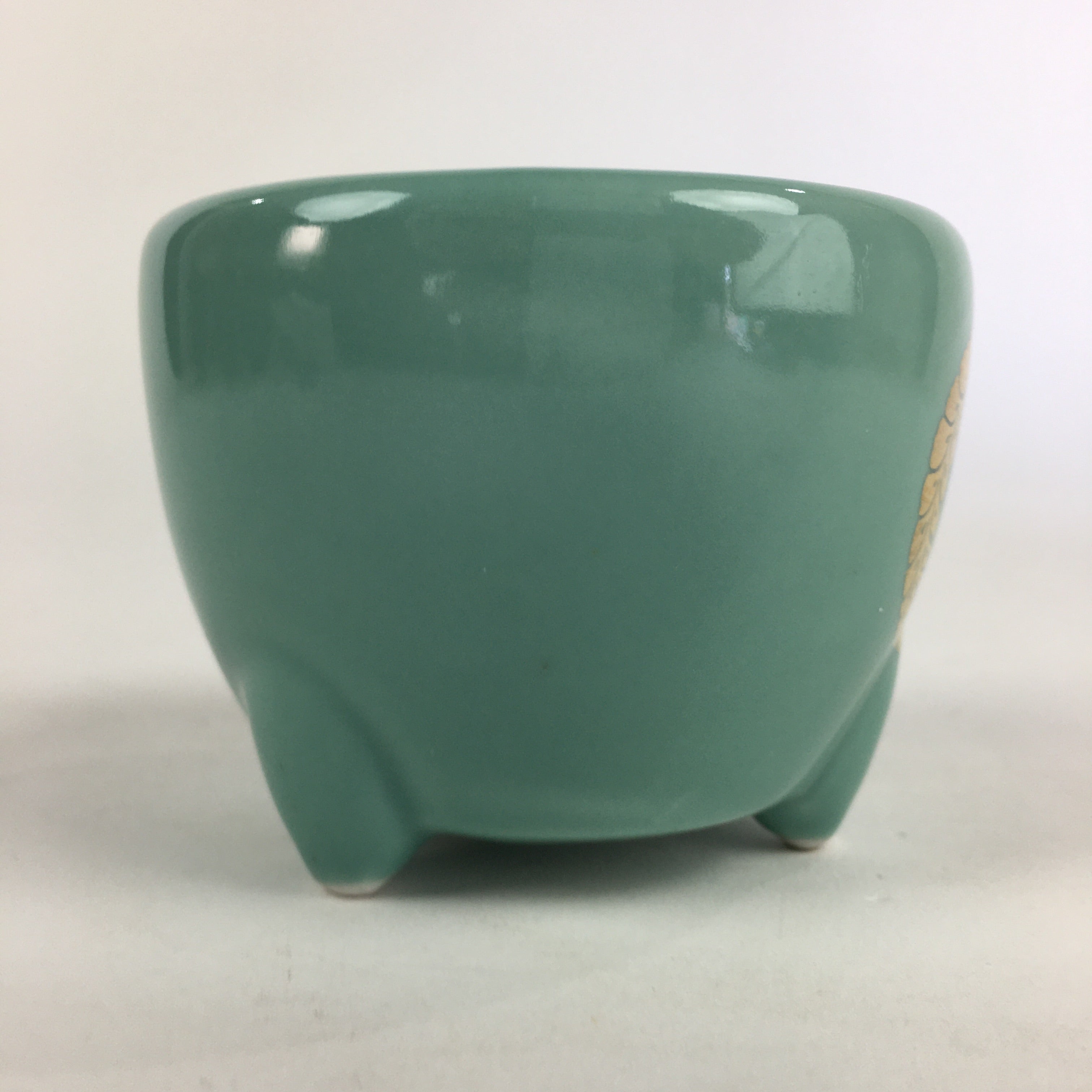 Japanese Buddhist Altar Fitting Incense Burner Vtg Koro Light Green BU693