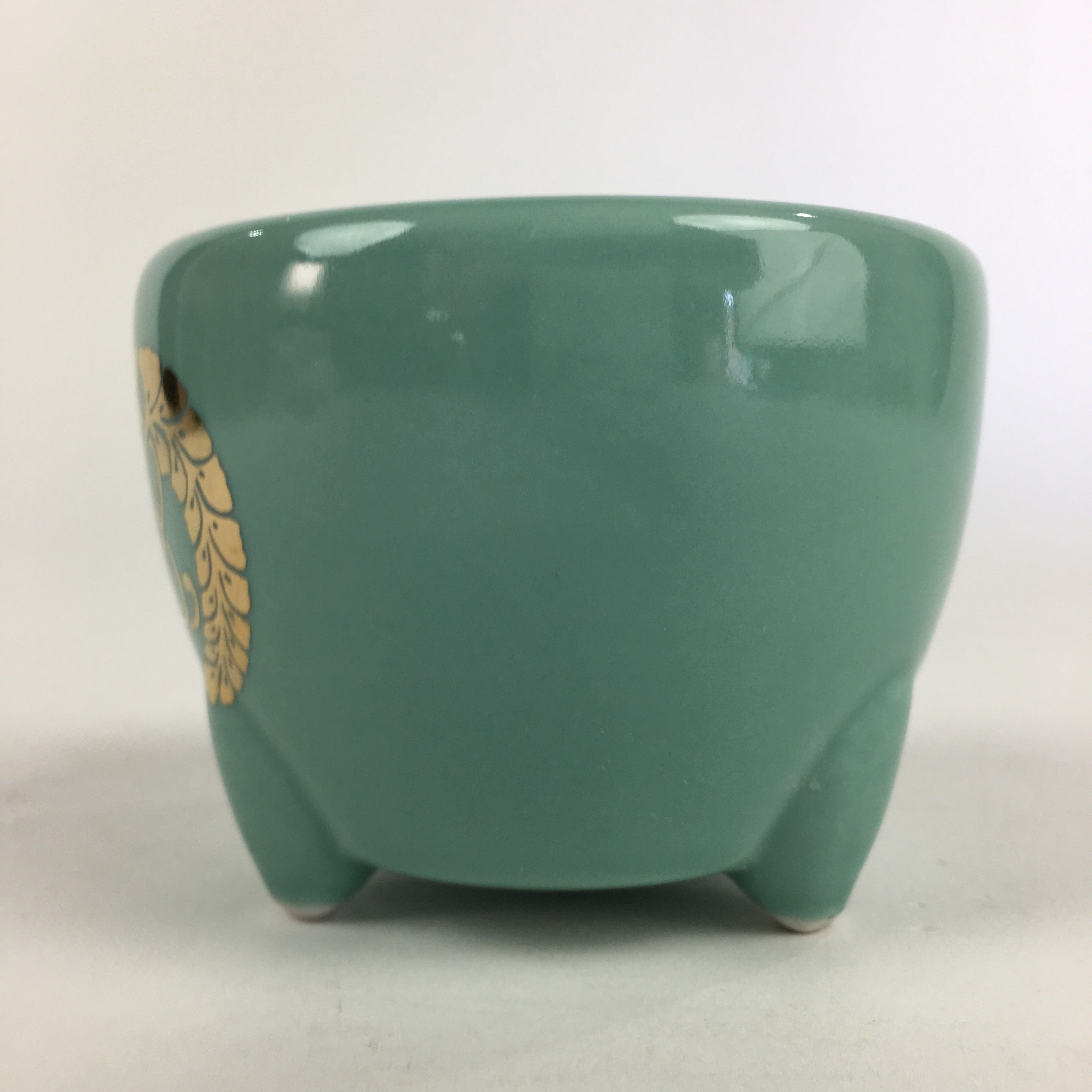 Japanese Buddhist Altar Fitting Incense Burner Vtg Koro Light Green BU693