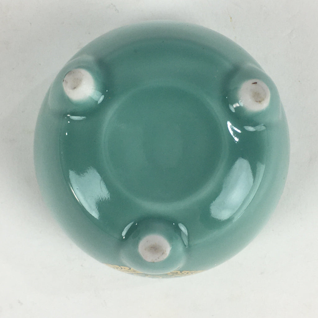 Japanese Buddhist Altar Fitting Incense Burner Vtg Koro Light Green BU693