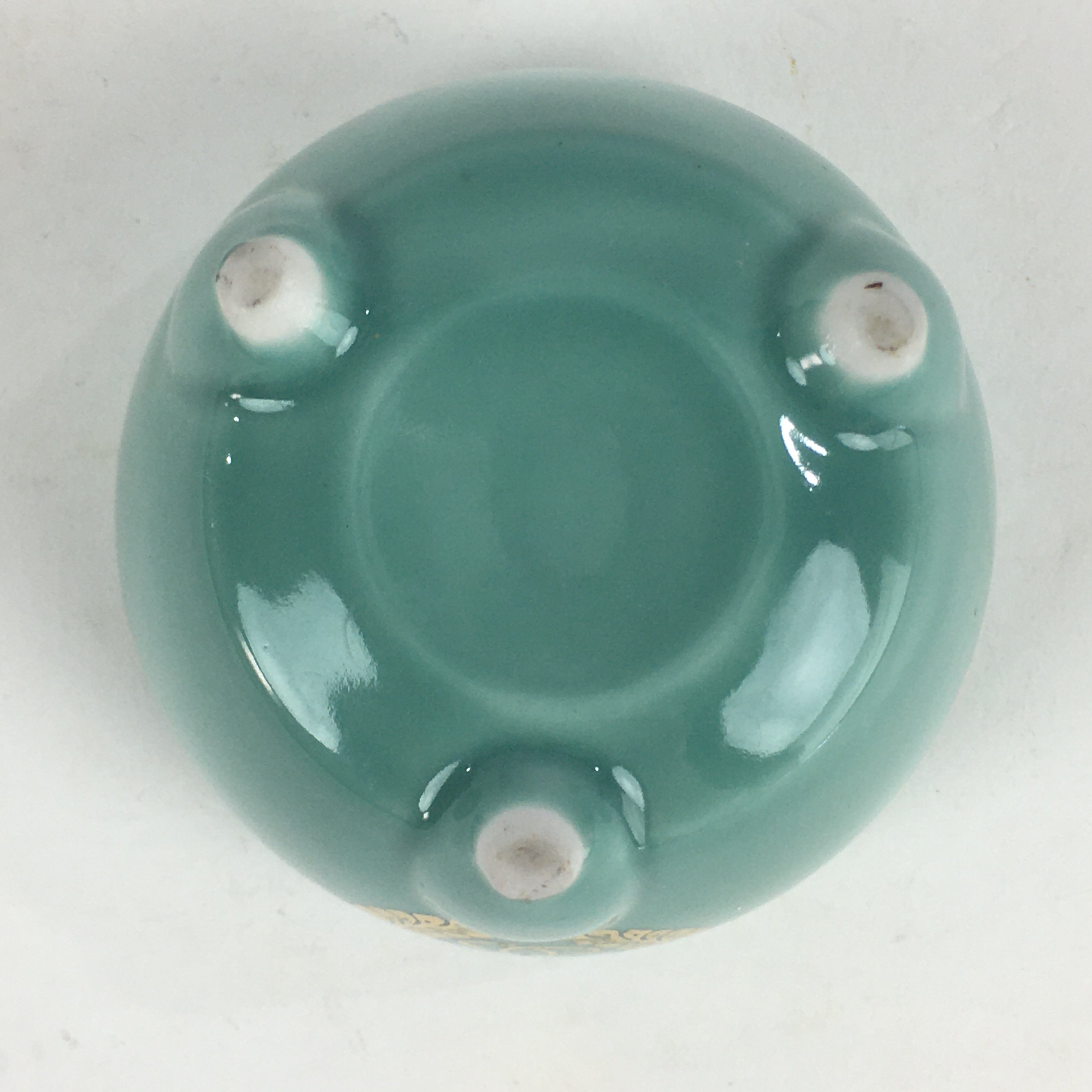 Japanese Buddhist Altar Fitting Incense Burner Vtg Koro Light Green BU693