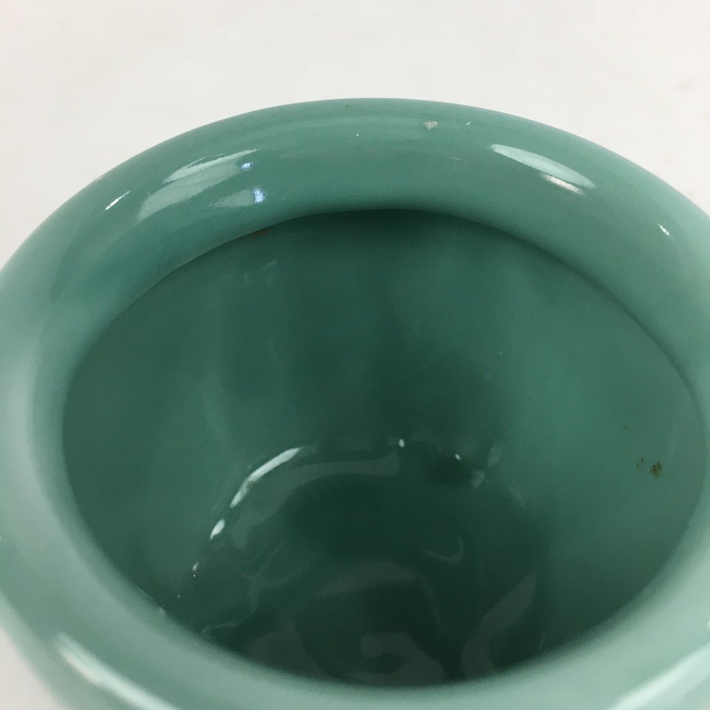 Japanese Buddhist Altar Fitting Incense Burner Vtg Koro Light Green BU693