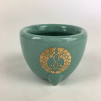 Japanese Buddhist Altar Fitting Incense Burner Vtg Koro Light Green BU693
