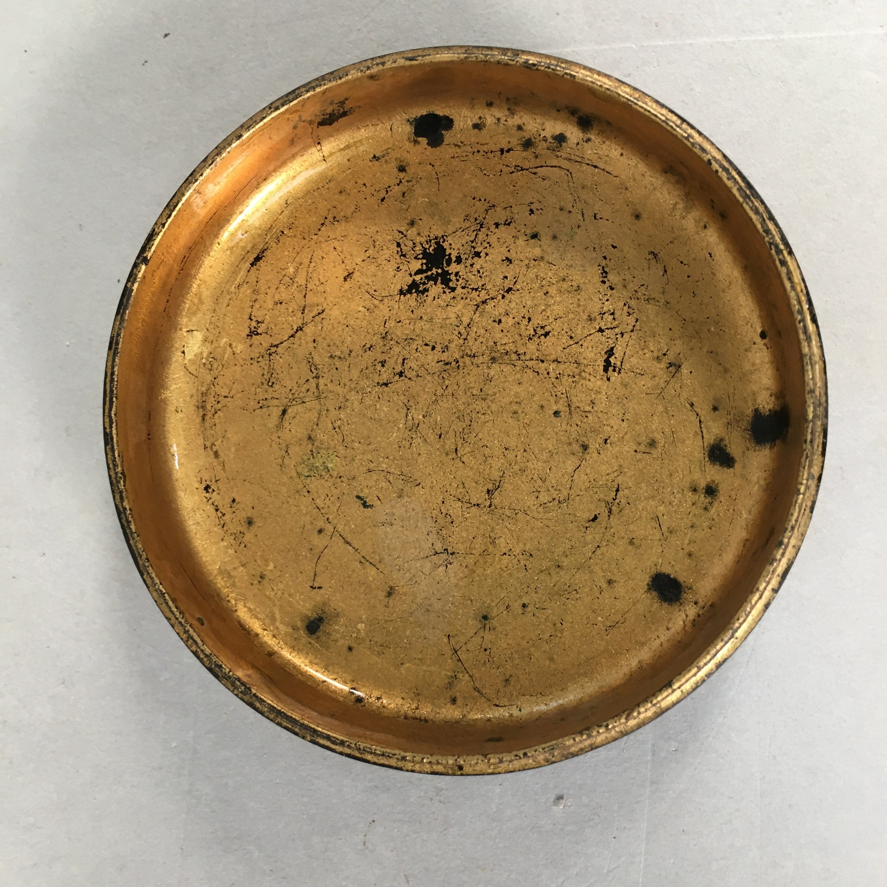 Japanese Buddhist Altar Fitting Incense Container Vtg Round Kogo BU370