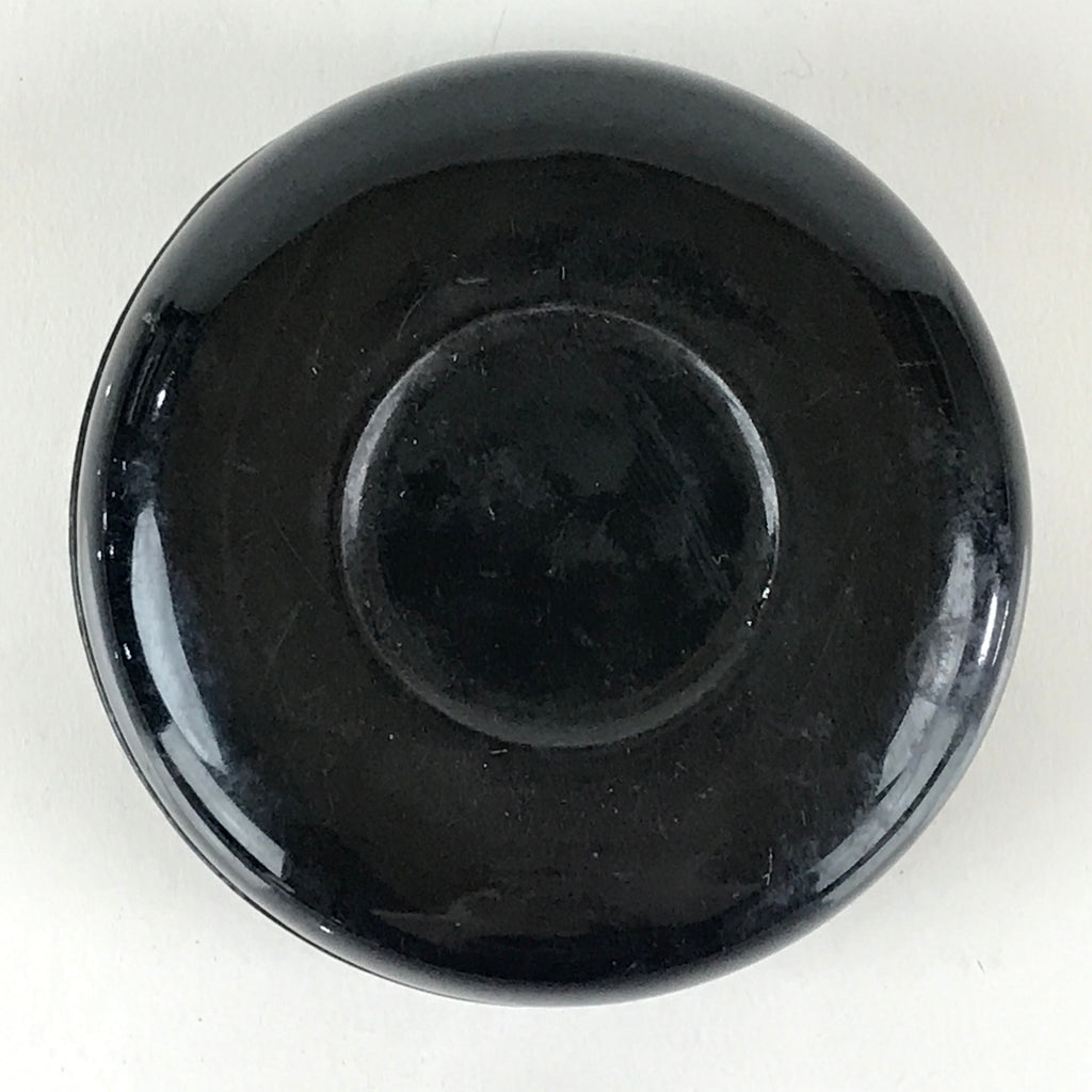 Japanese Buddhist Altar Fitting Incense Container Vtg Round Kogo Black BU812