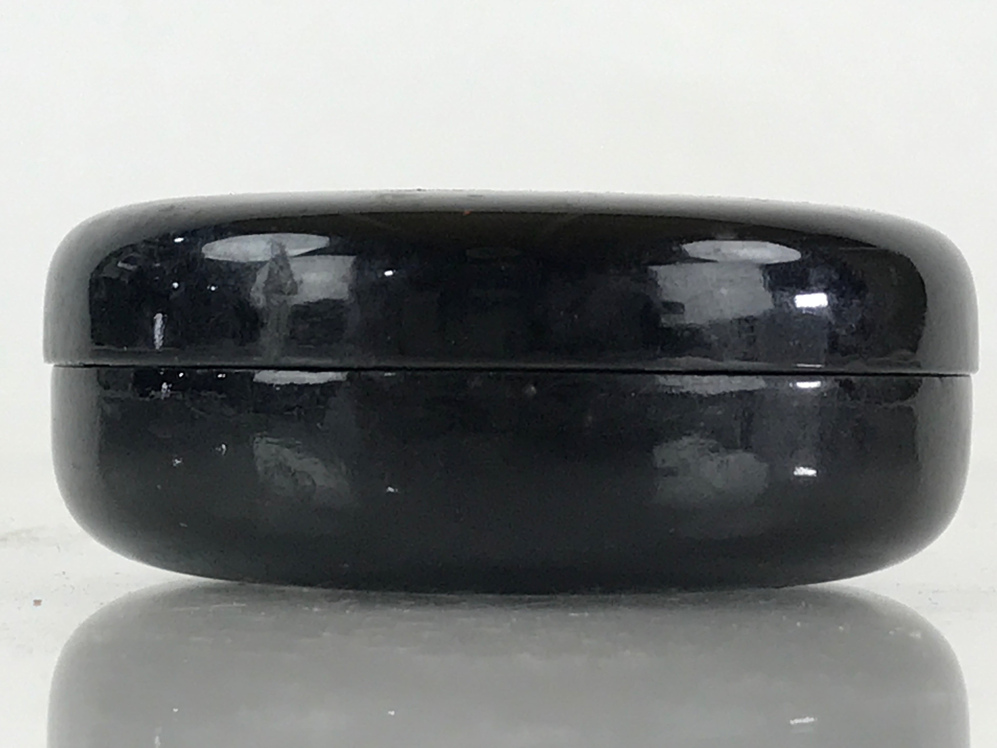 Japanese Buddhist Altar Fitting Incense Container Vtg Round Kogo Black BU812