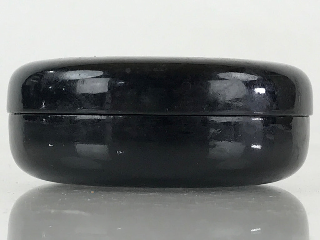 Japanese Buddhist Altar Fitting Incense Container Vtg Round Kogo Black BU812