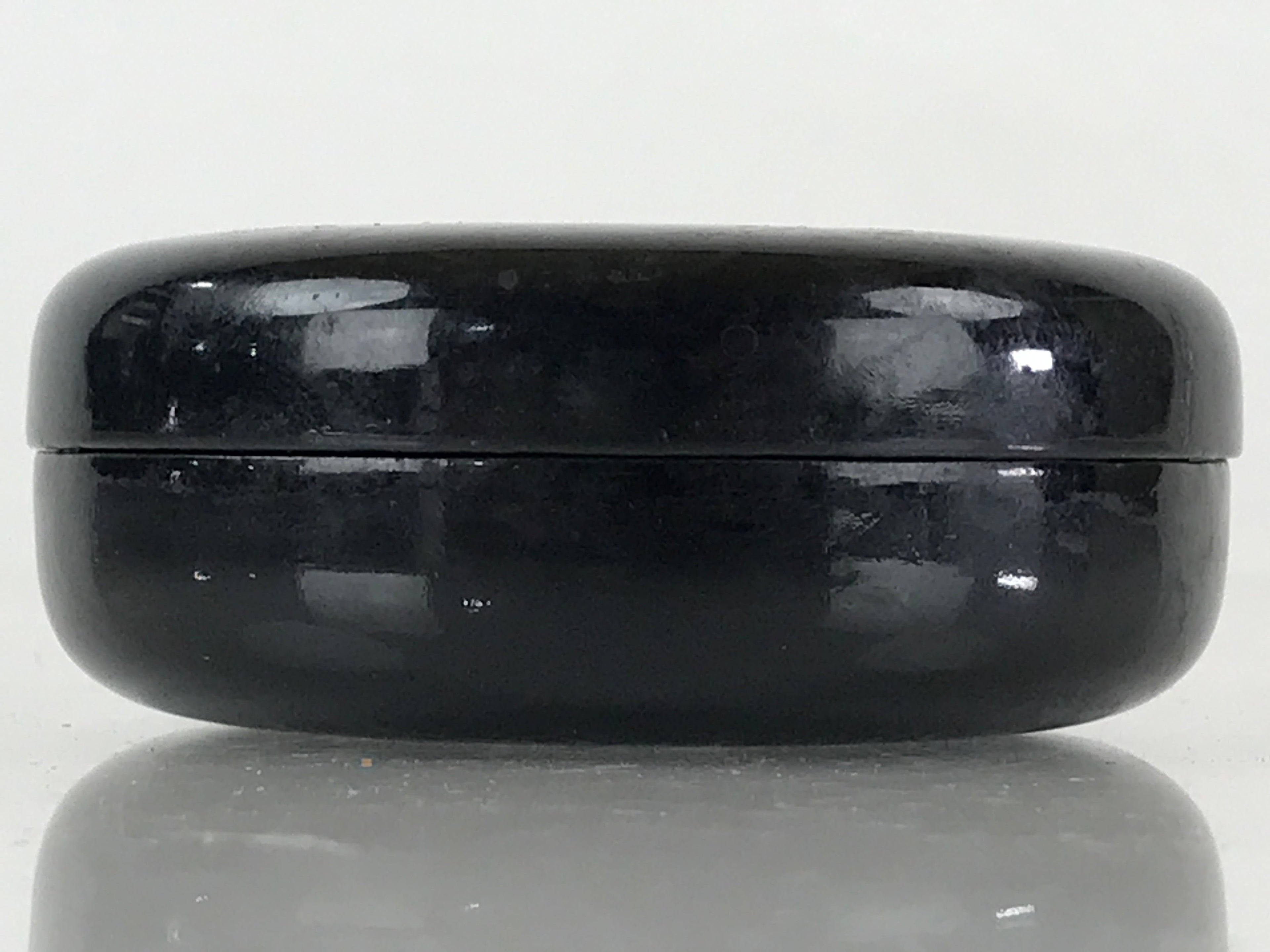 Japanese Buddhist Altar Fitting Incense Container Vtg Round Kogo Black BU812