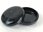 Japanese Buddhist Altar Fitting Incense Container Vtg Round Kogo Black BU812