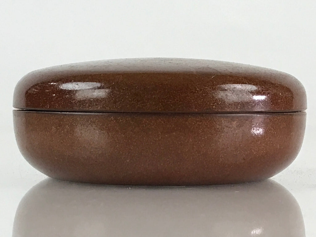 Japanese Buddhist Altar Fitting Incense Container Vtg Round Kogo Brown BU811