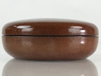 Japanese Buddhist Altar Fitting Incense Container Vtg Round Kogo Brown BU811
