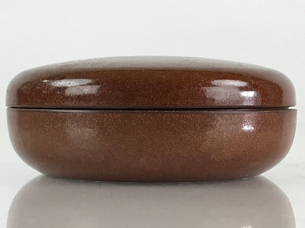 Japanese Buddhist Altar Fitting Incense Container Vtg Round Kogo Brown BU811