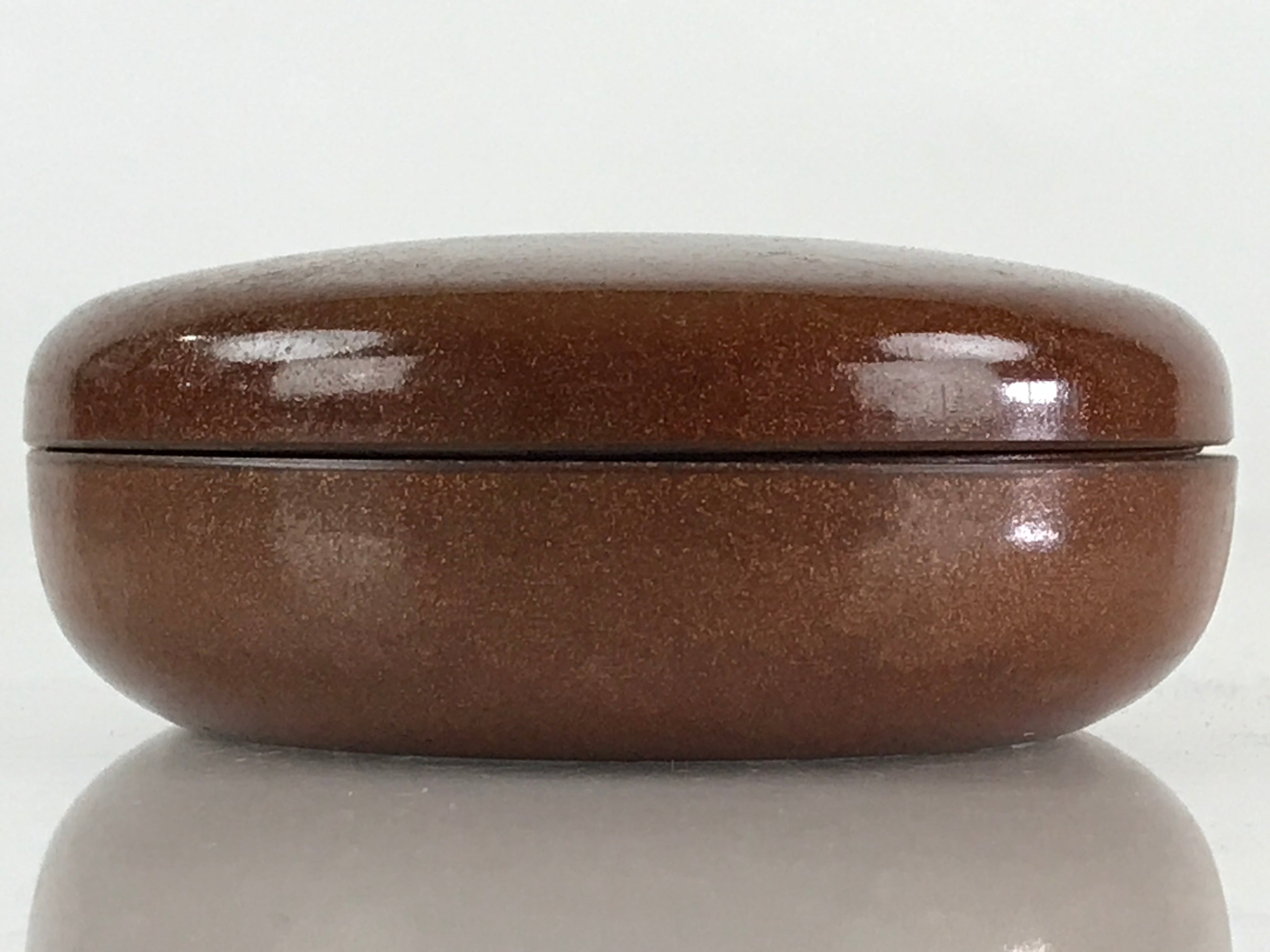 Japanese Buddhist Altar Fitting Incense Container Vtg Round Kogo Brown BU811