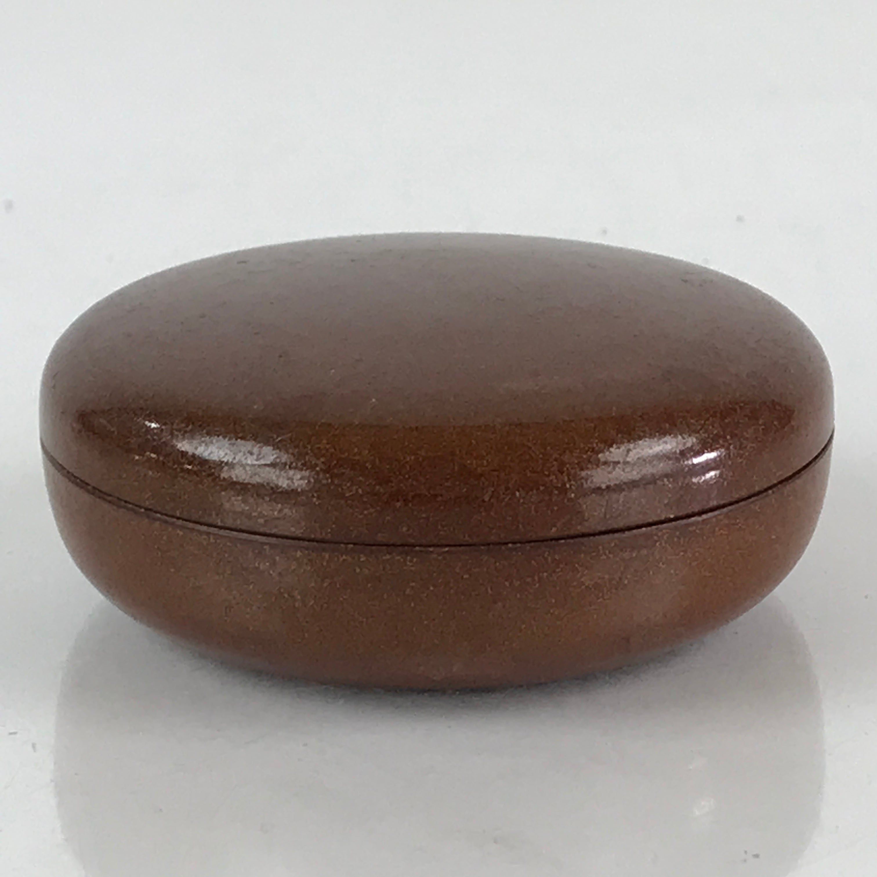 Japanese Buddhist Altar Fitting Incense Container Vtg Round Kogo Brown BU811