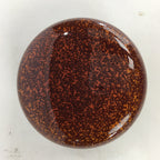 Japanese Buddhist Altar Fitting Incense Container Vtg Round Kogo Gold Red BU524