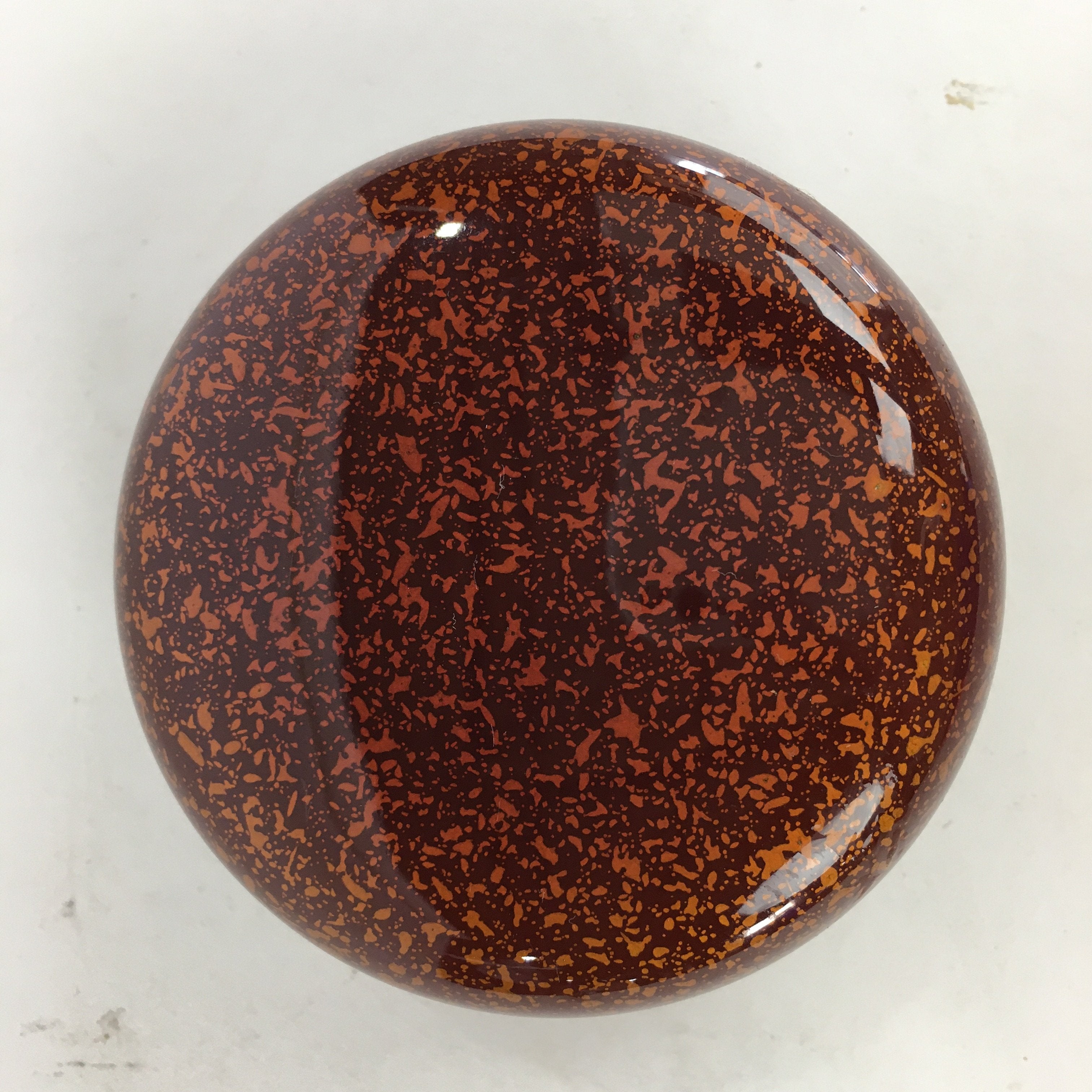 Japanese Buddhist Altar Fitting Incense Container Vtg Round Kogo Gold Red BU524