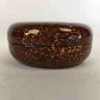Japanese Buddhist Altar Fitting Incense Container Vtg Round Kogo Gold Red BU524