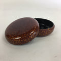 Japanese Buddhist Altar Fitting Incense Container Vtg Round Kogo Gold Red BU524