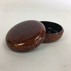 Japanese Buddhist Altar Fitting Incense Container Vtg Round Kogo Gold Red BU524