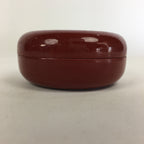 Japanese Buddhist Altar Fitting Incense Container Vtg Round Kogo Red BU523
