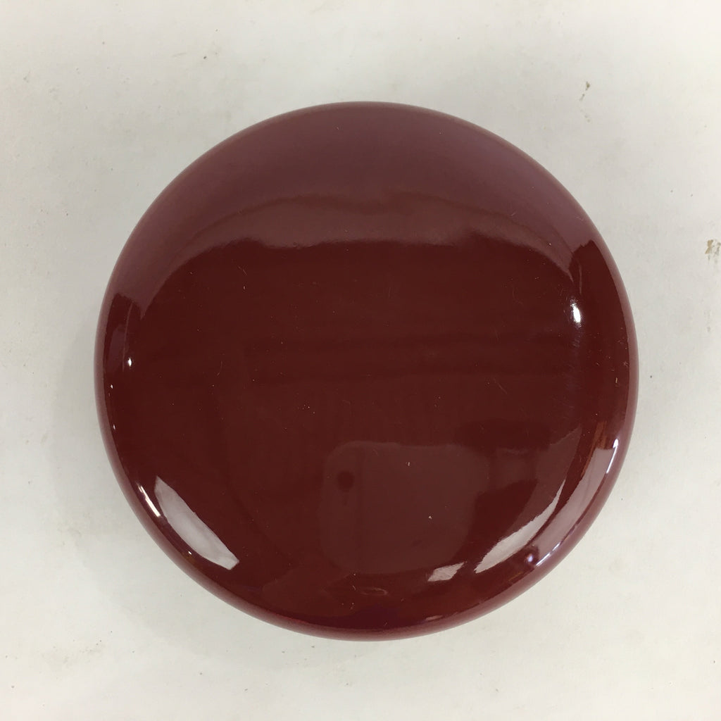 Japanese Buddhist Altar Fitting Incense Container Vtg Round Kogo Red BU525