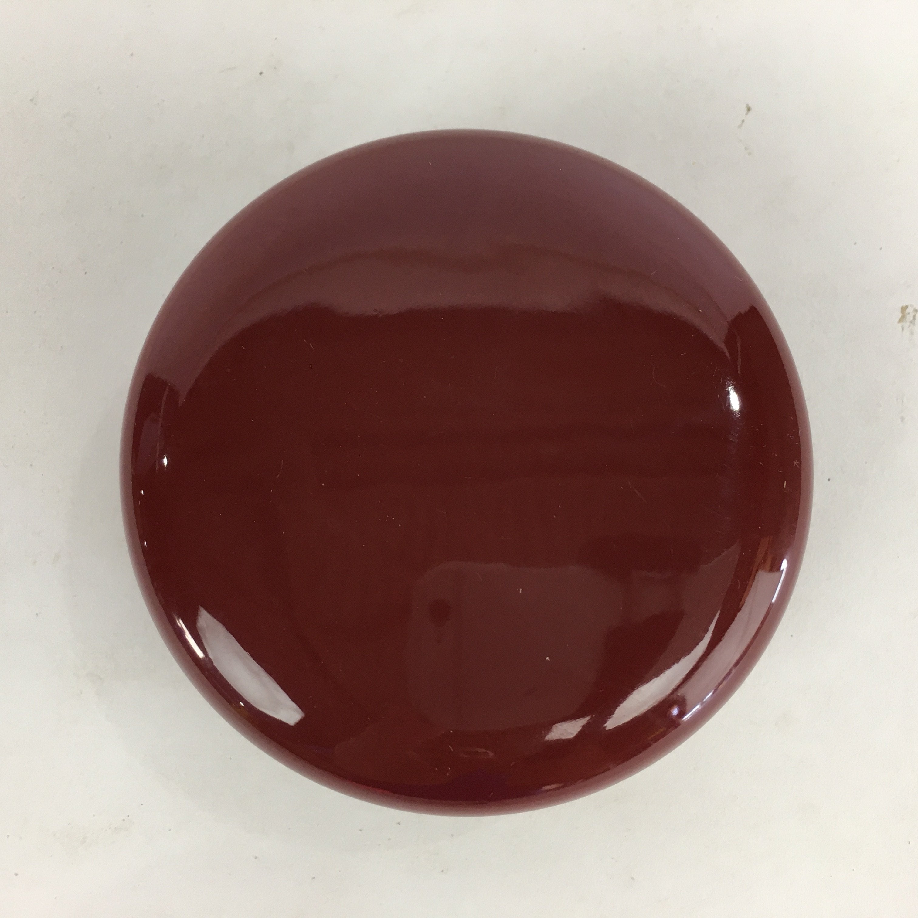 Japanese Buddhist Altar Fitting Incense Container Vtg Round Kogo Red BU525