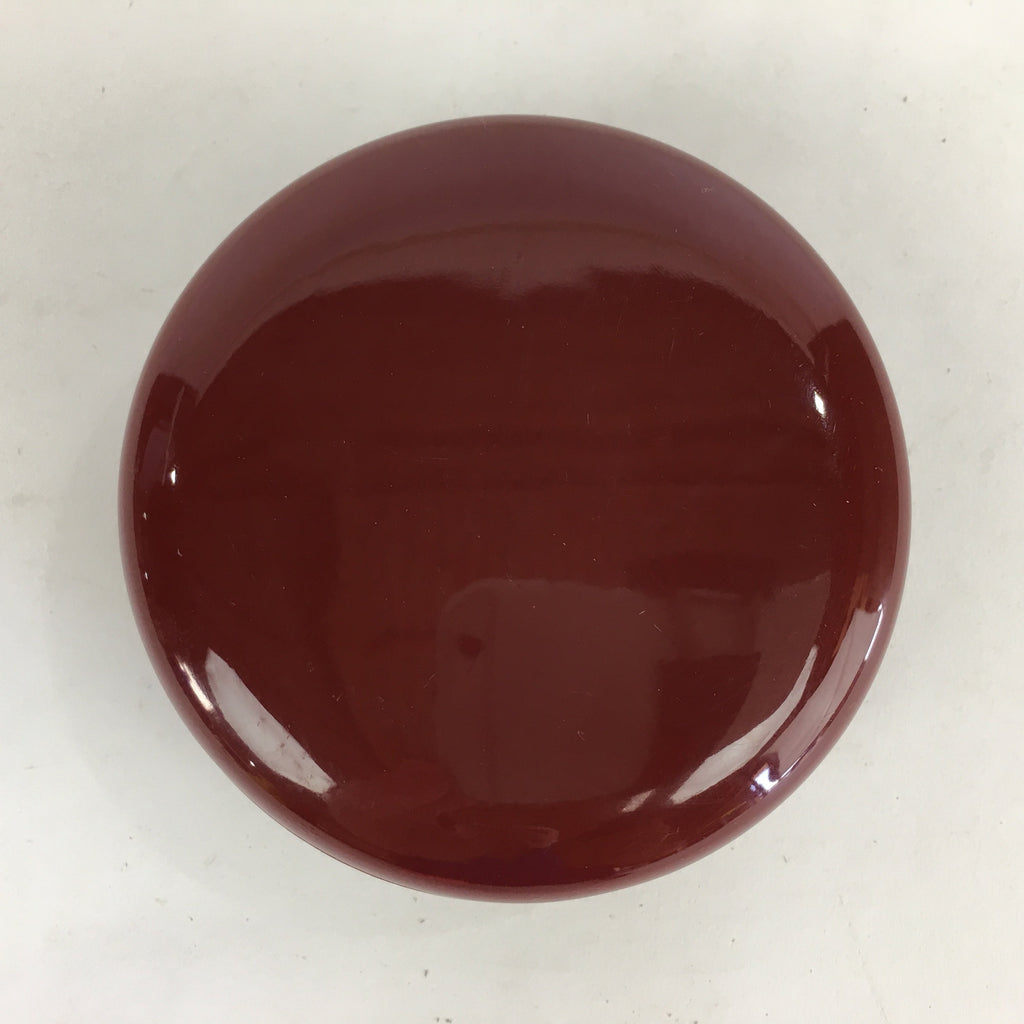 Japanese Buddhist Altar Fitting Incense Container Vtg Round Kogo Red BU525