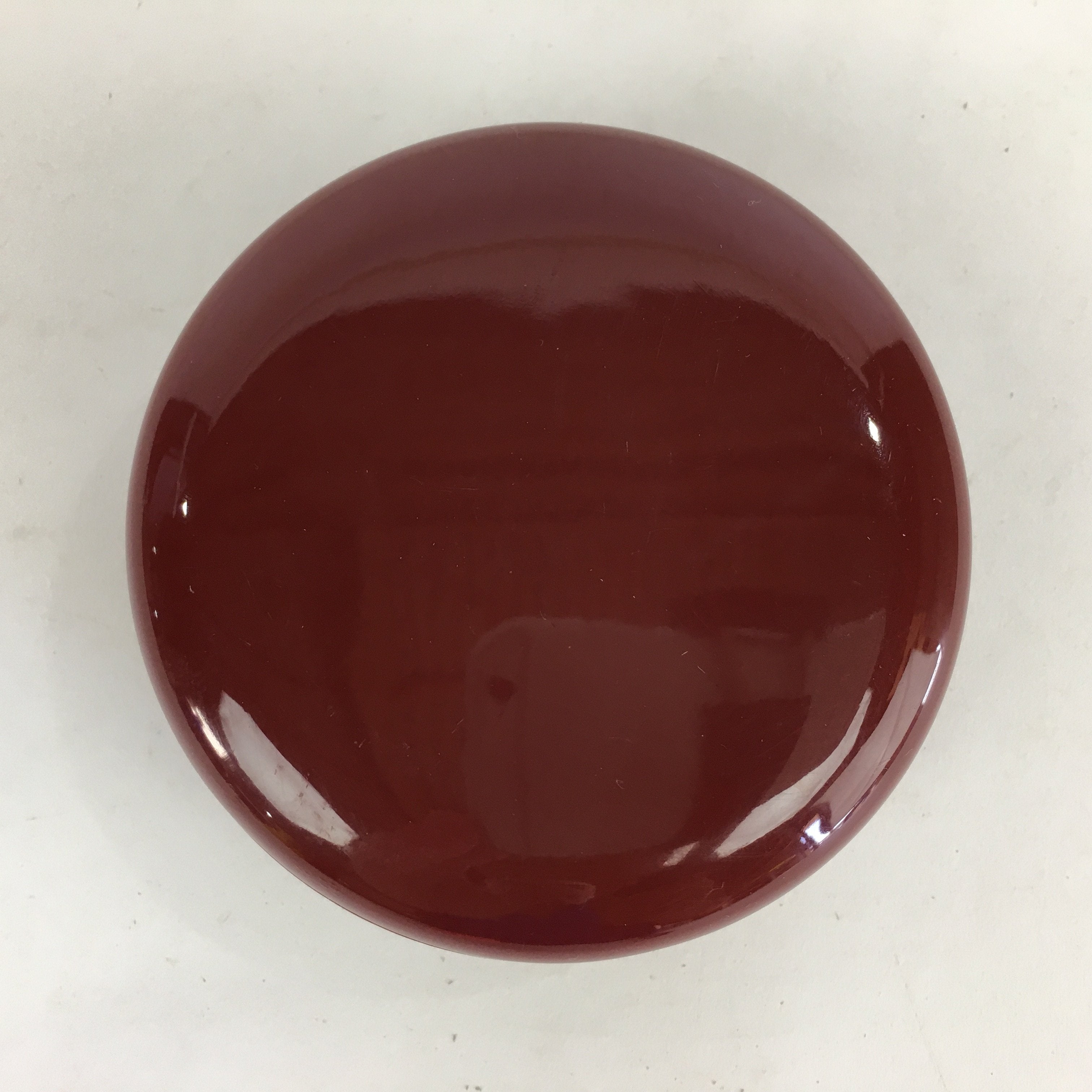 Japanese Buddhist Altar Fitting Incense Container Vtg Round Kogo Red BU525