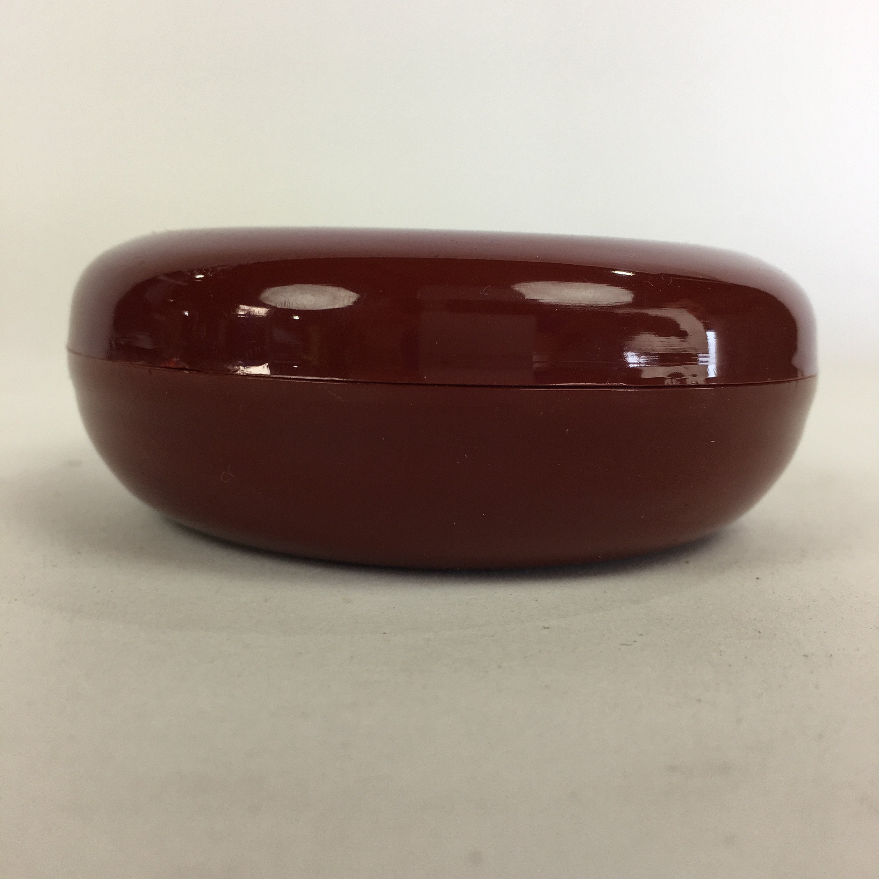 Japanese Buddhist Altar Fitting Incense Container Vtg Round Kogo Red BU525