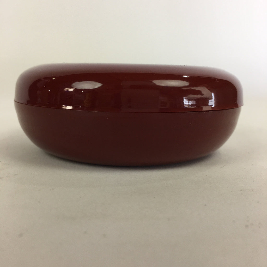 Japanese Buddhist Altar Fitting Incense Container Vtg Round Kogo Red BU525