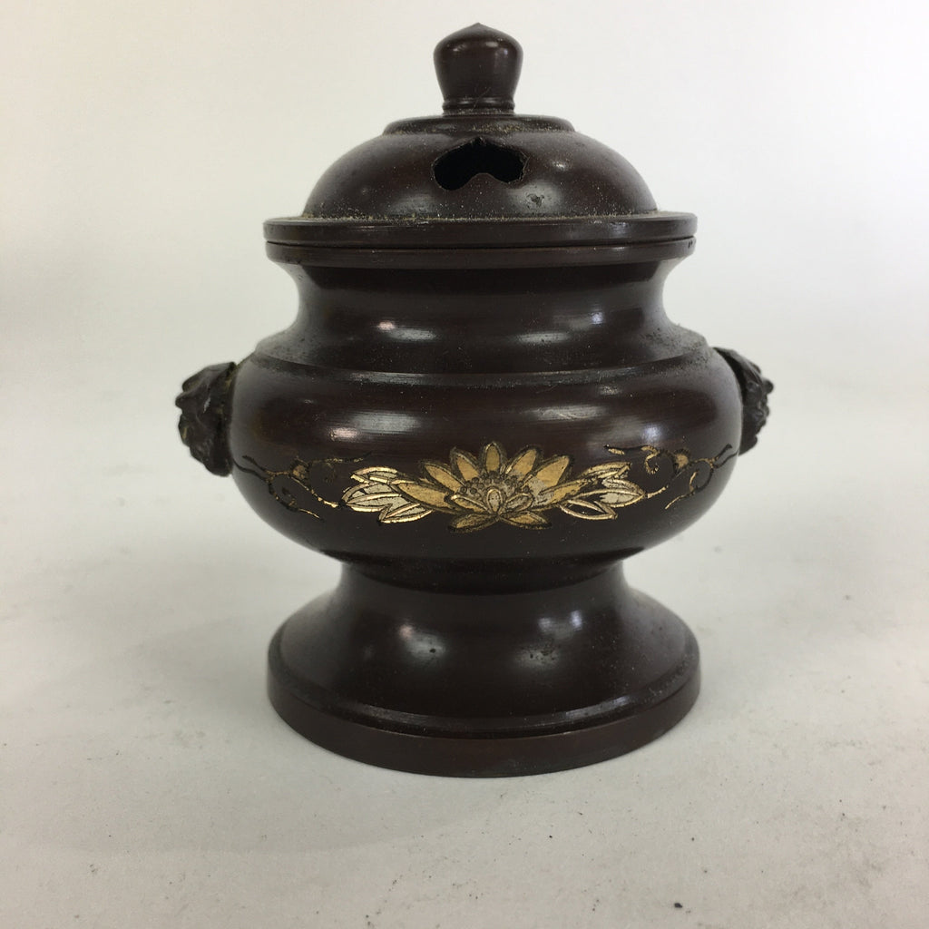 Japanese Buddhist Altar Fitting Metal Incense Burner Vtg Bronze Koro BU505