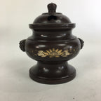 Japanese Buddhist Altar Fitting Metal Incense Burner Vtg Bronze Koro BU505