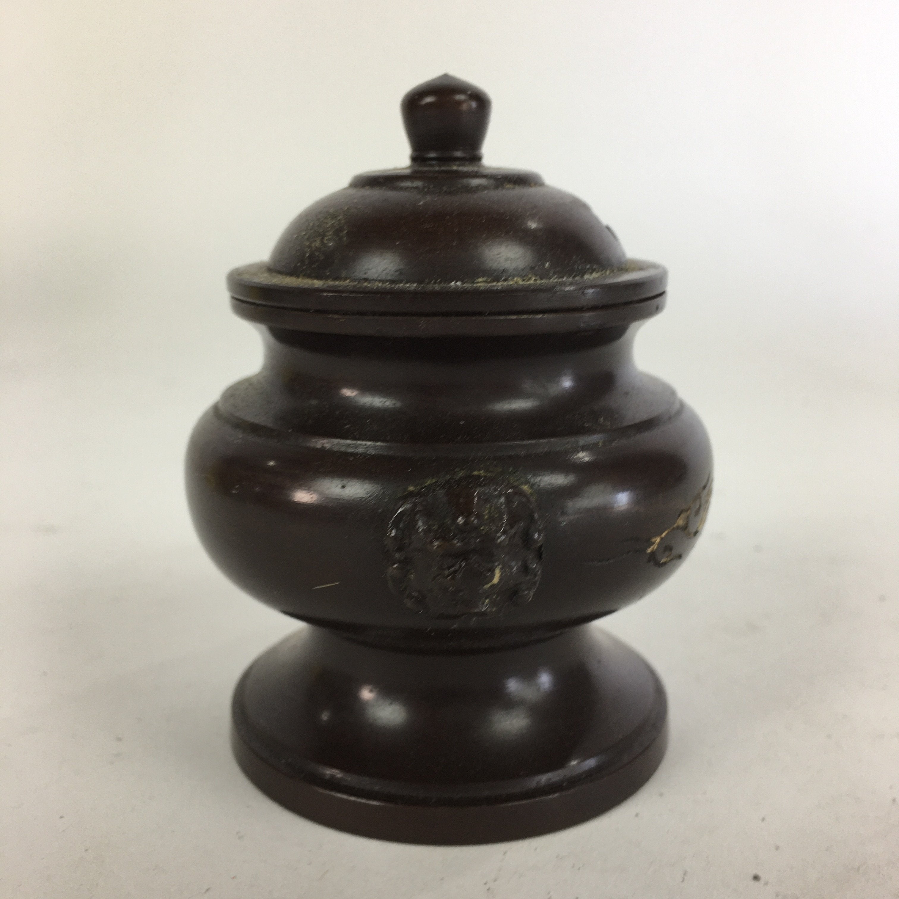 Japanese Buddhist Altar Fitting Metal Incense Burner Vtg Bronze Koro BU505