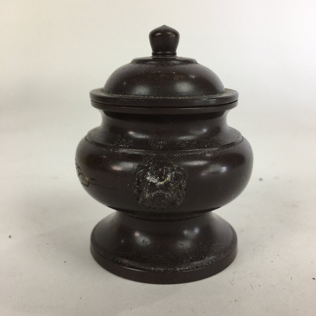 Japanese Buddhist Altar Fitting Metal Incense Burner Vtg Bronze Koro BU505