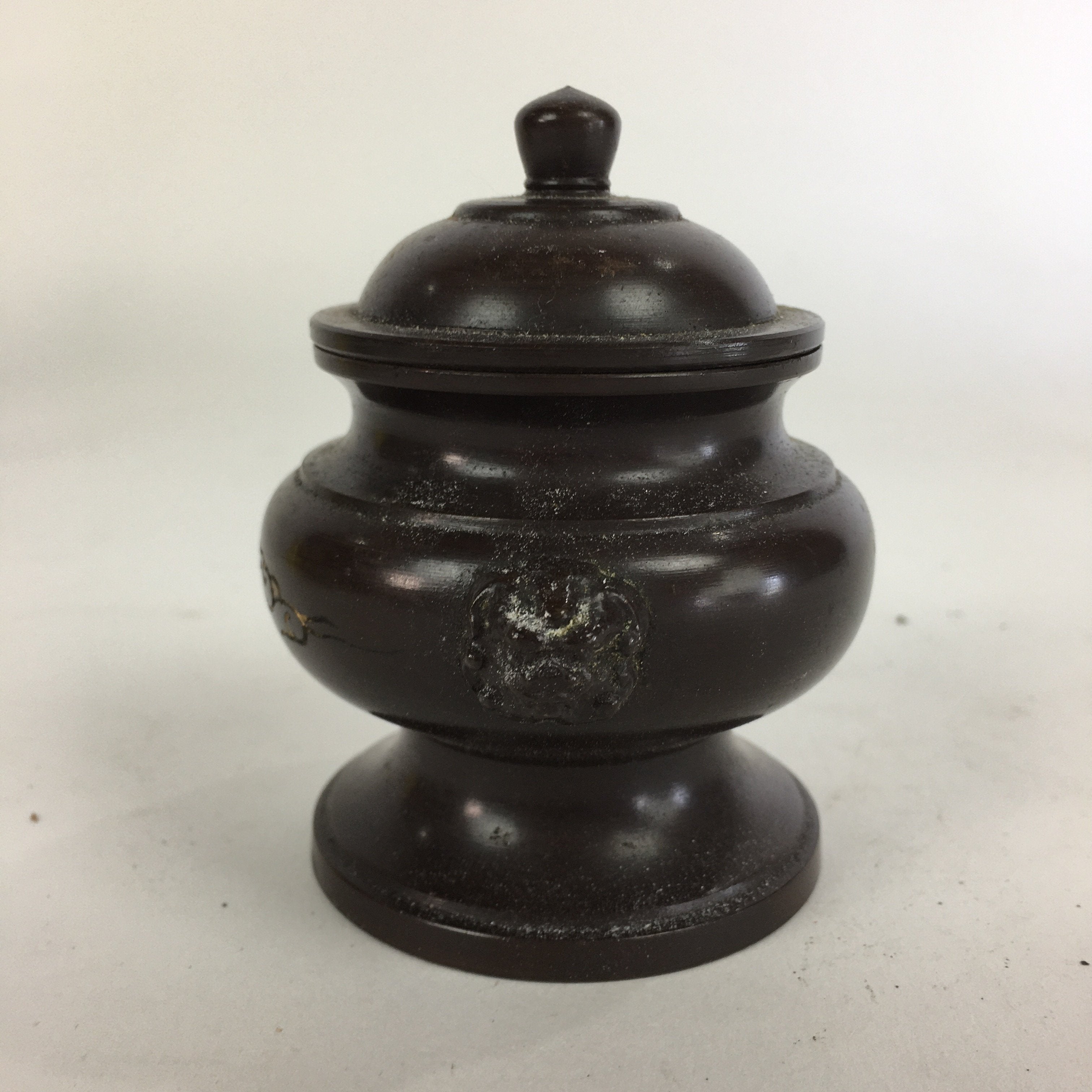 Japanese Buddhist Altar Fitting Metal Incense Burner Vtg Bronze Koro BU505