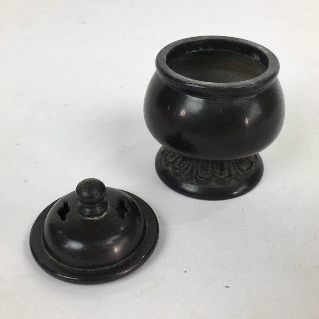 Japanese Buddhist Altar Fitting Metal Incense Burner Vtg Bronze Koro BU550