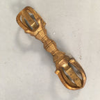 Japanese Buddhist Altar Fitting Mitsuko Charm Against Evil Brass Gold BU364