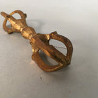Japanese Buddhist Altar Fitting Mitsuko Charm Against Evil Brass Gold BU364