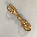 Japanese Buddhist Altar Fitting Mitsuko Charm Against Evil Brass Gold BU364