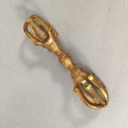 Japanese Buddhist Altar Fitting Mitsuko Charm Against Evil Brass Gold BU364