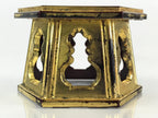 Japanese Buddhist Altar Fitting Offering Cup Stand 2pc Set Vtg Hexagon BU775