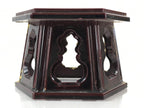 Japanese Buddhist Altar Fitting Offering Cup Stand 2pc Set Vtg Hexagon BU775