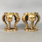 Japanese Buddhist Altar Fitting Offering Stand Pair Vtg Butsugu Plum Blossom BU3