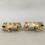 Japanese Buddhist Altar Fitting Offering Stand Pair Vtg Butsugu Plum Blossom BU3