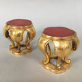 Japanese Buddhist Altar Fitting Offering Stand Pair Vtg Butsugu Plum Blossom BU3