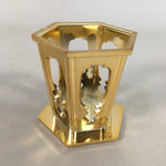 Japanese Buddhist Altar Fitting Offering Stand Vtg Hexagon Butsugu BU380
