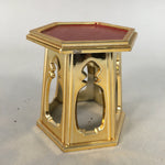 Japanese Buddhist Altar Fitting Offering Stand Vtg Hexagon Butsugu BU380