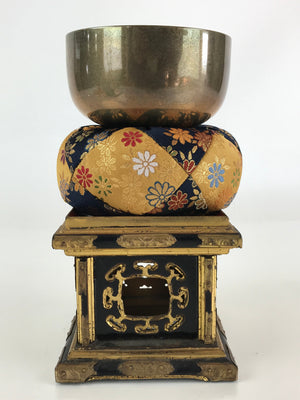 Japanese Buddhist Altar Fitting Orin Bell Singing Bowl Pillow Striker Stand BU835