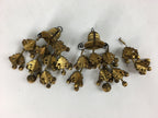 Japanese Buddhist Altar Fitting Pair Hanging Rinto Yoraku Vtg Gold Butsubu BU701