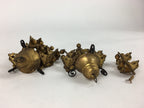 Japanese Buddhist Altar Fitting Pair Hanging Rinto Yoraku Vtg Gold Butsubu BU701